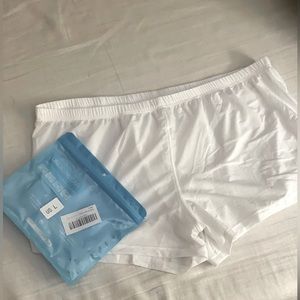 Men’s white shorter boxers